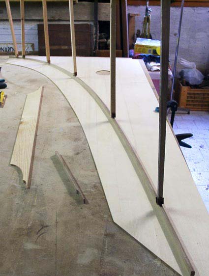 Preparing to cut and glue the soundboard bridge