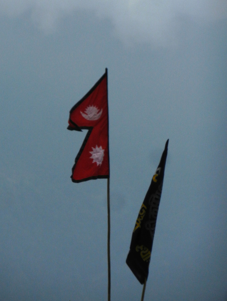 06 The Nepali flag flying outside an isolated school