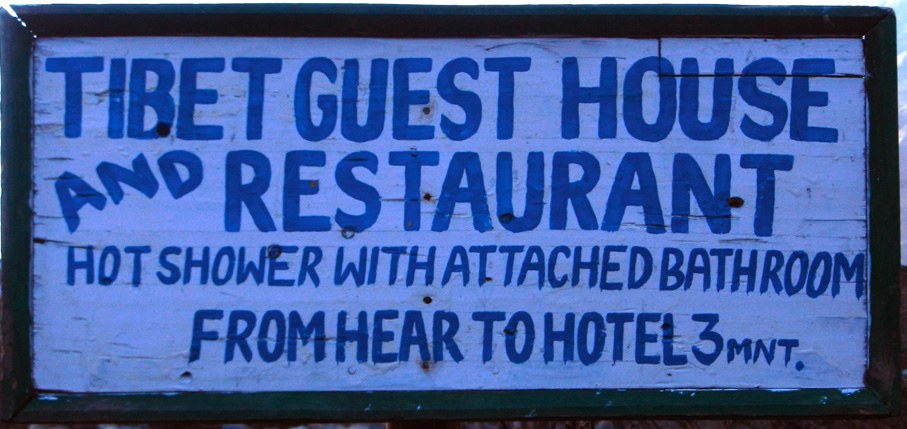 12 Notice for guest house outside of Ngawal